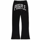 Purple Brand Collegiate Flared Hwt Fleece Pants (Black) P459-HBBC124