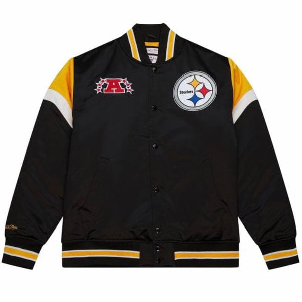 Mitchell & Ness NFL Pittsburgh Steelers Heavyweight Satin Jacket (Black)