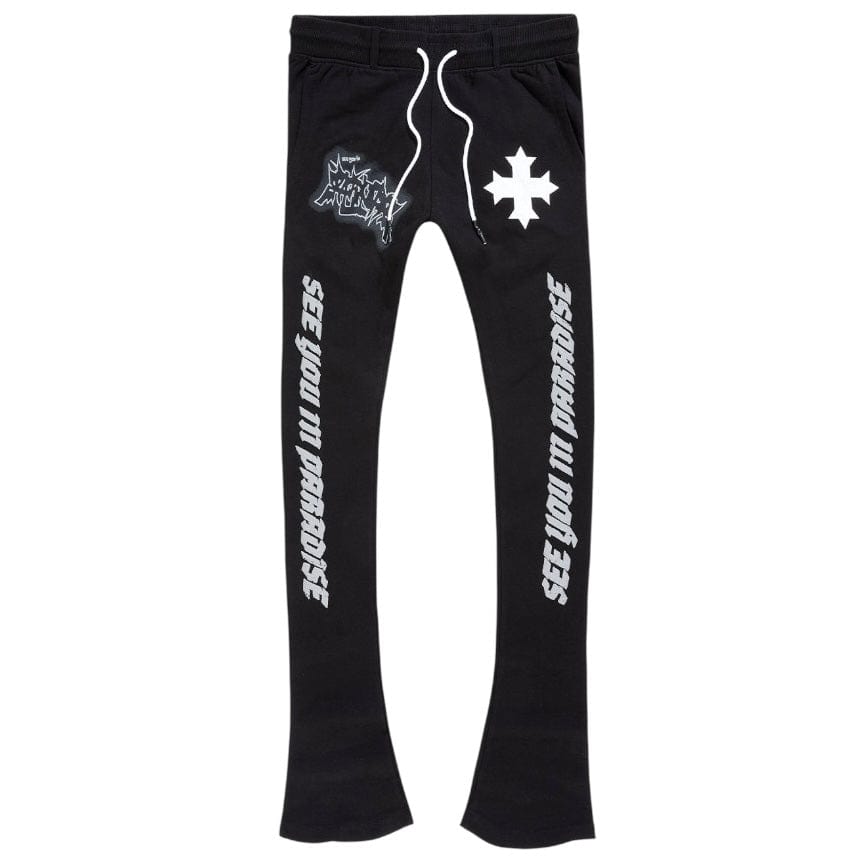 See You In Paradise The Reaper Stacked Sweatpants (Jet Black) 8641L