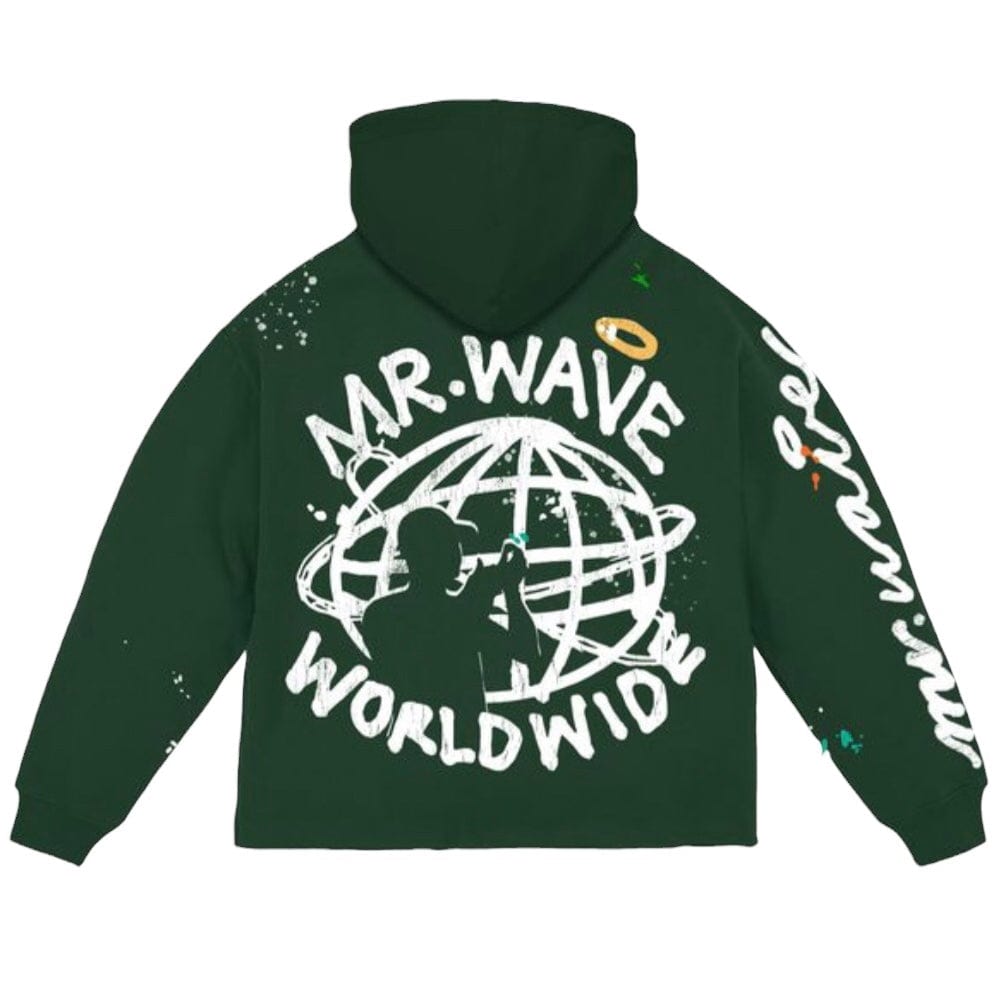 Mr.Wave Wave World Crop Hoodie (Green)