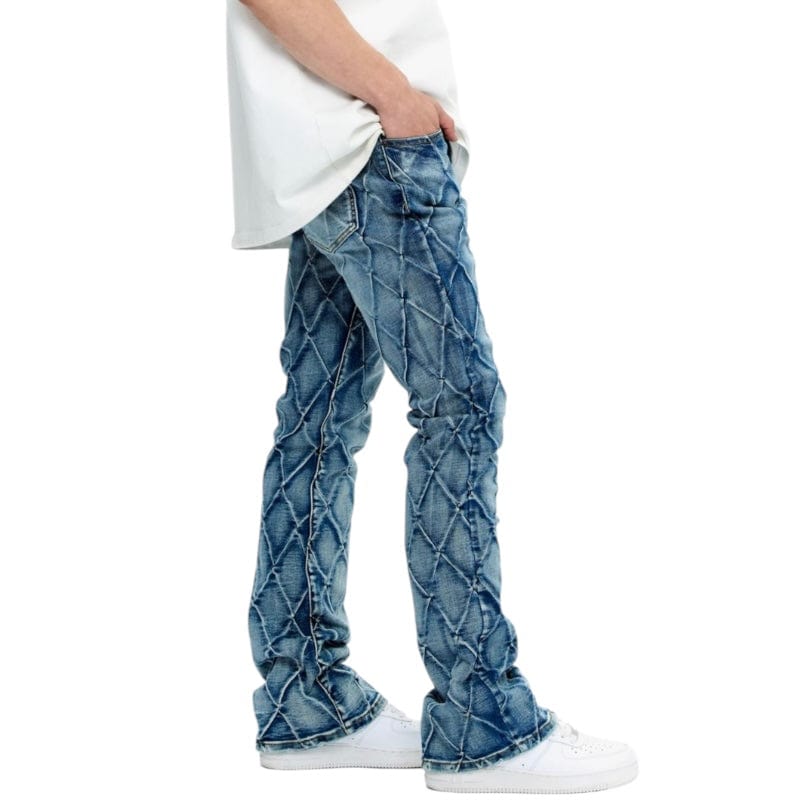 Valabasas Tired Stacked Denim Jean (Blue Washed) VLBS-VJ3-1002