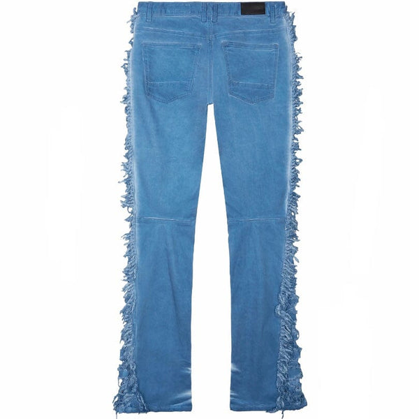 Smoke Rise Frayed Stacked Denim Jeans (Cool Blue) JP23642