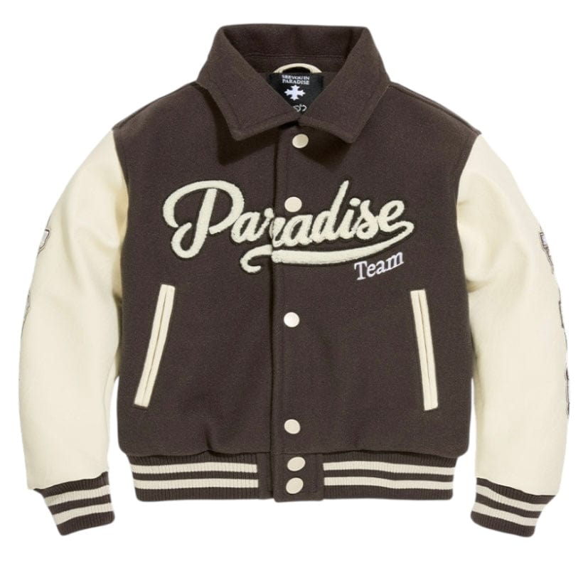Boys See You In Paradise Team Varsity Jacket (Chocolate) 91700B