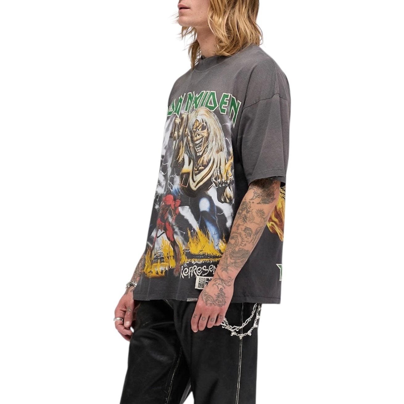 Represent X Iron Maiden Number Of Beast T Shirt (Sunfade Grey)