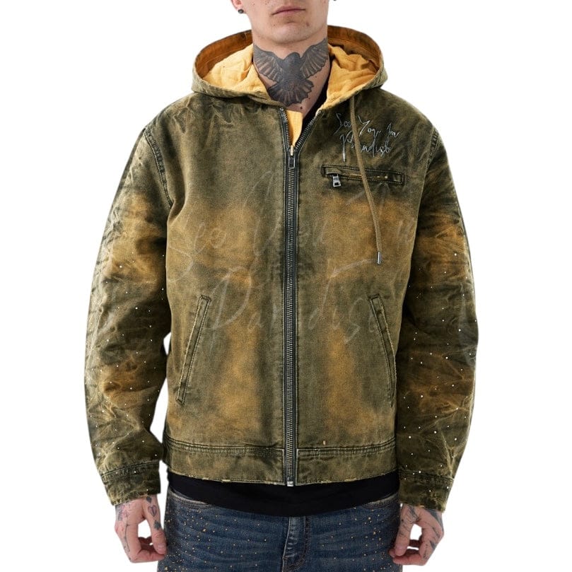 See You In Paradise Ashes to Ashes Hooded Work Jacket (Vintage Wheat) 91670