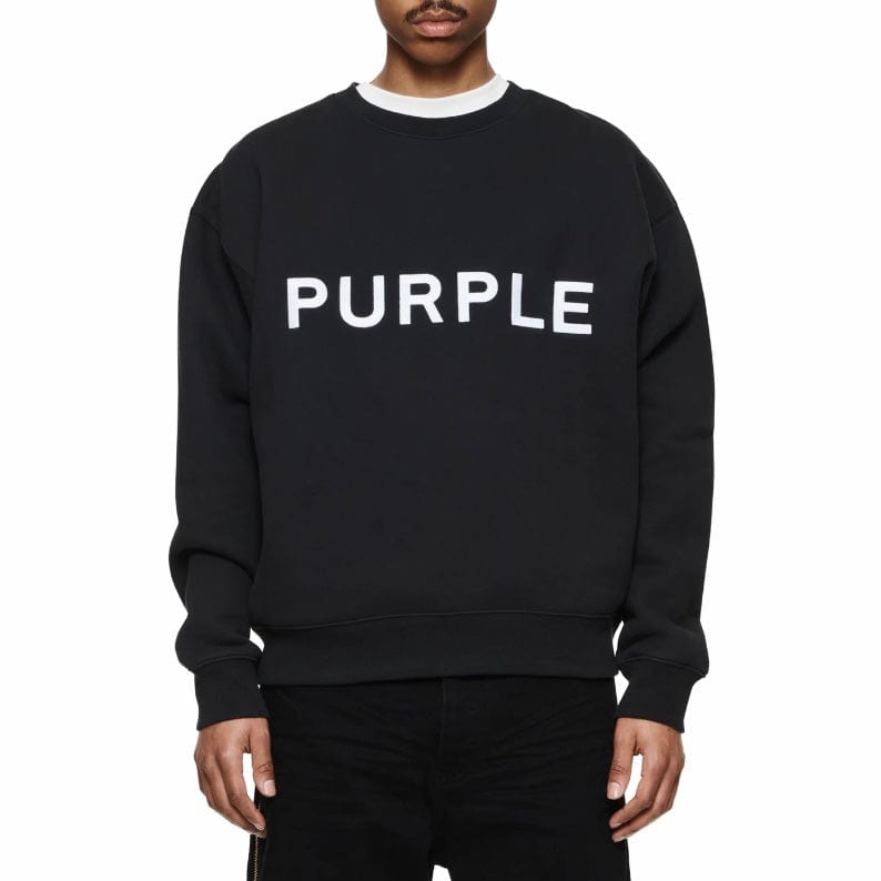 Purple Brand Oversized Wordmark Hwt Crewneck (Black Beauty) P402-HBBC423