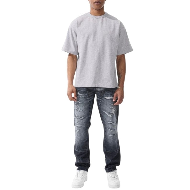 Jordan Craig Heavyweight Cropped Boxy T Shirt (Heather Grey) 9205A