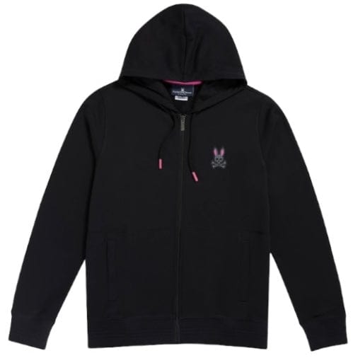 Psycho Bunny Drake Full Zip Hoodie (Black) - HL21-B6H604R1FT