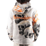 Majestik Rockon Rhinestone Tapestry Jacquard LS Hoodie (Off White) TH2482