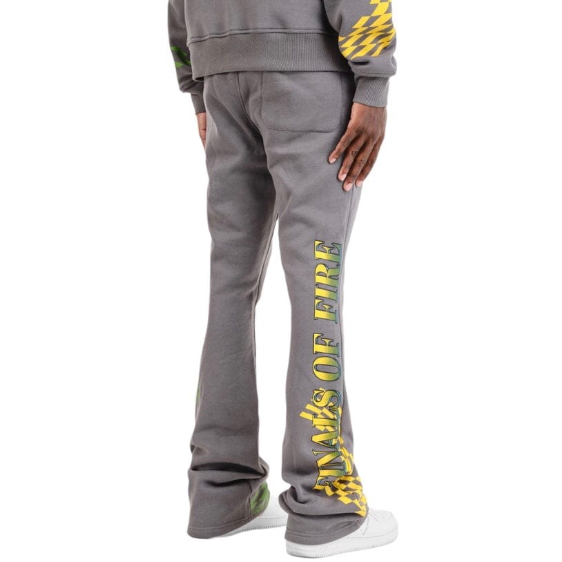 Copper Rivet Racing Stacked Pants (Grey) 431583-GY