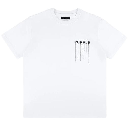 Purple Brand Wordmark Drip Hwt Jersey SS Tee (Brilliant White) P117-HWWD125