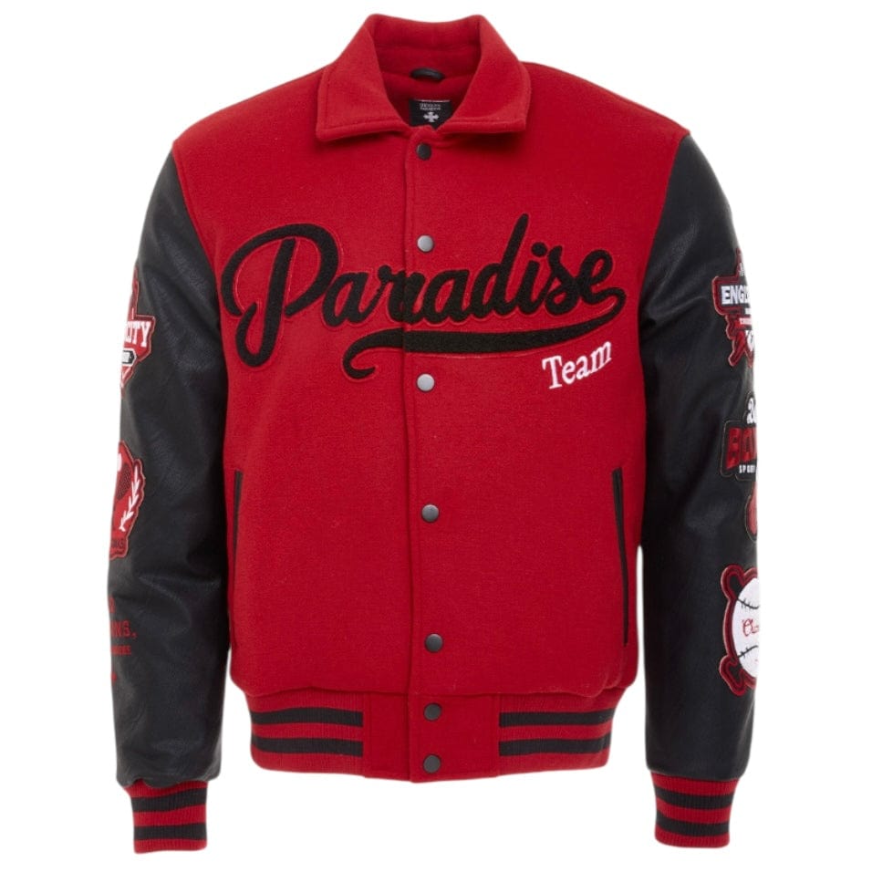 See You In Paradise Team Varsity Jacket (Red) 91700