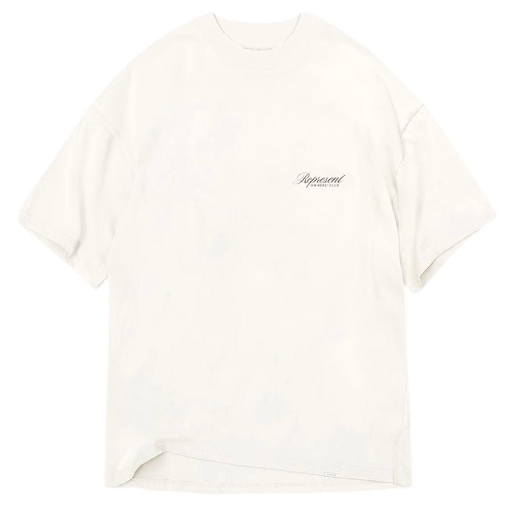 Represent Owners Club Script T Shirt (Flat White)