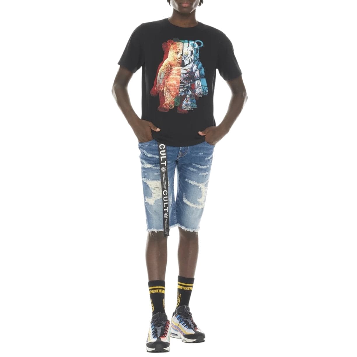 Cult Of Individuality Belted Stretch Rocker Short (Razor) 622A4-SR07A