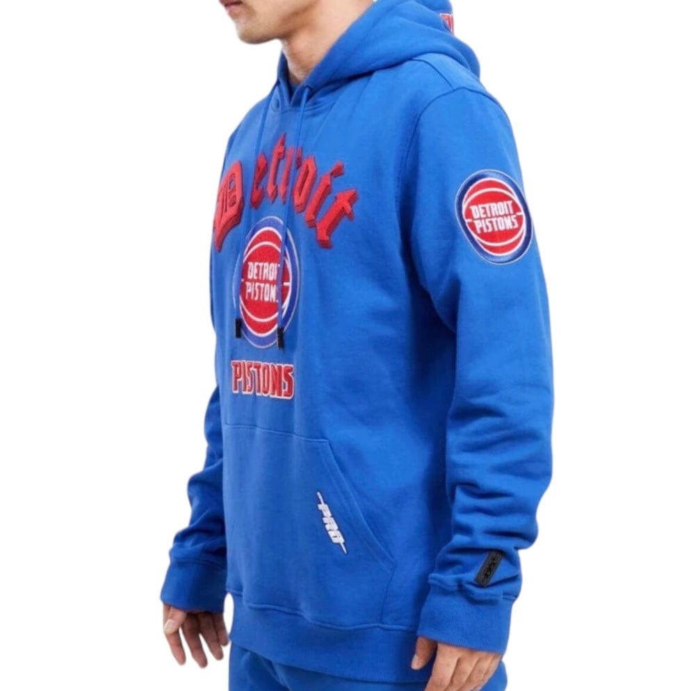 Pro Standard Detroit Piston Old English Fleece Pullover Hoodie (Royal Blue)