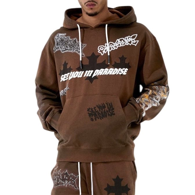 See You In Paradise The Reaper Pullover Hoodie (Brown) 8641H