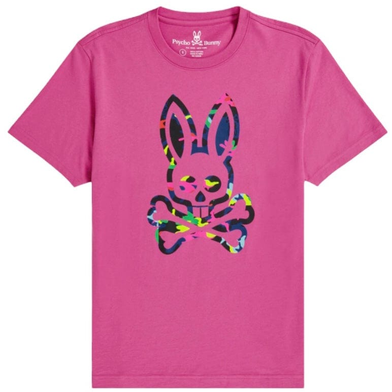 Psycho Bunny Bradley Crewneck Tee (Neon Magenta) B6U175N1PC