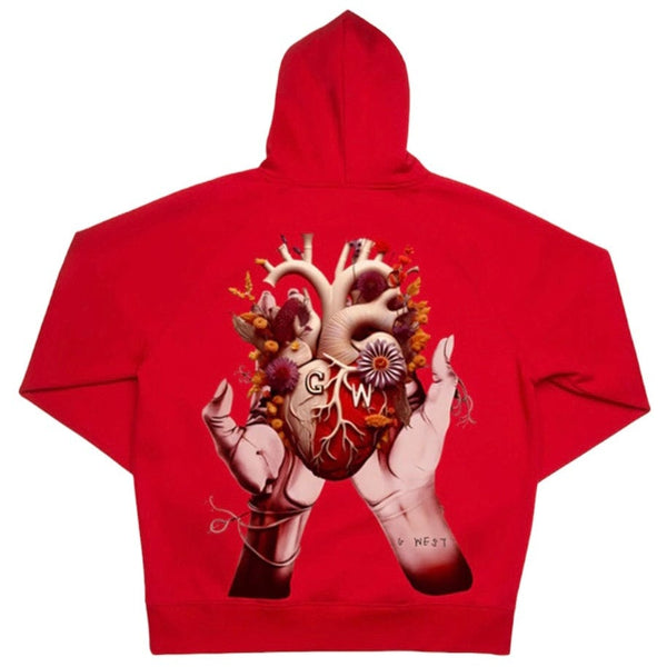 G West Flower Heart Hoodie (Red)