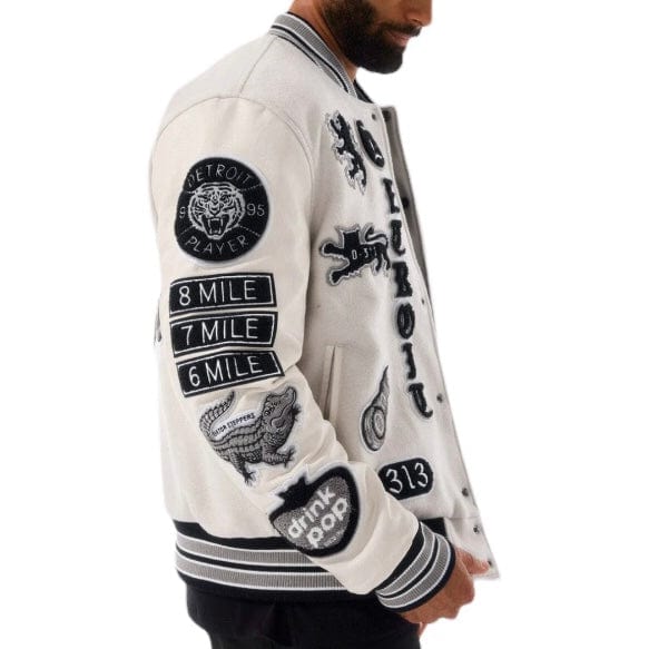 Jordan Craig Motown Varsity Jacket (Cream) 91651