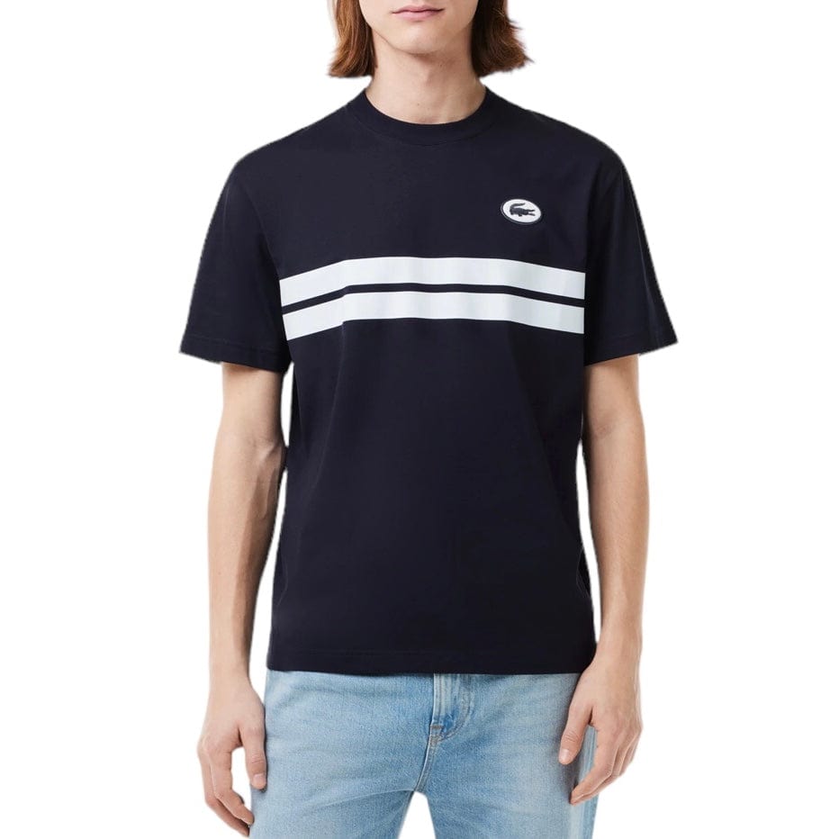 Lacoste Heritage Print Cotton Tee (Navy Blue) TH8590-51