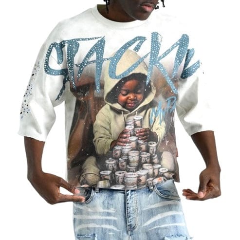 Taker Stackin' My Paper Cropped Tee (Cream)