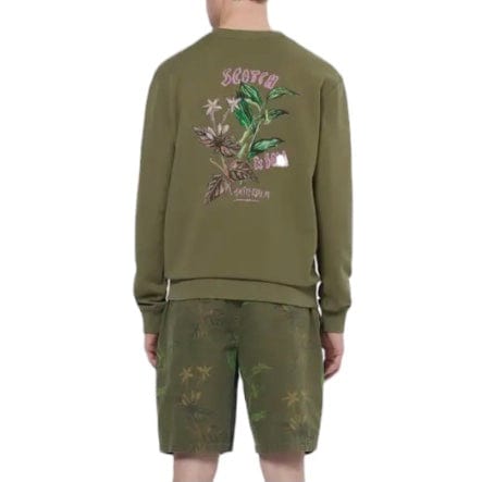 Scotch & Soda Flor180478al Artwork Sweatshirt (Washed Military) 180478