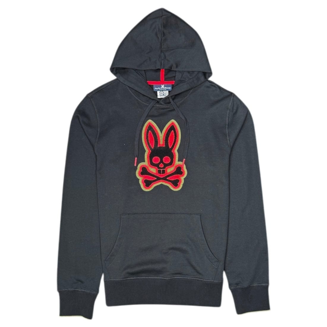 Psycho Bunny Patchine Chenille Bunny Hoodie (Black) B6H849U1FT