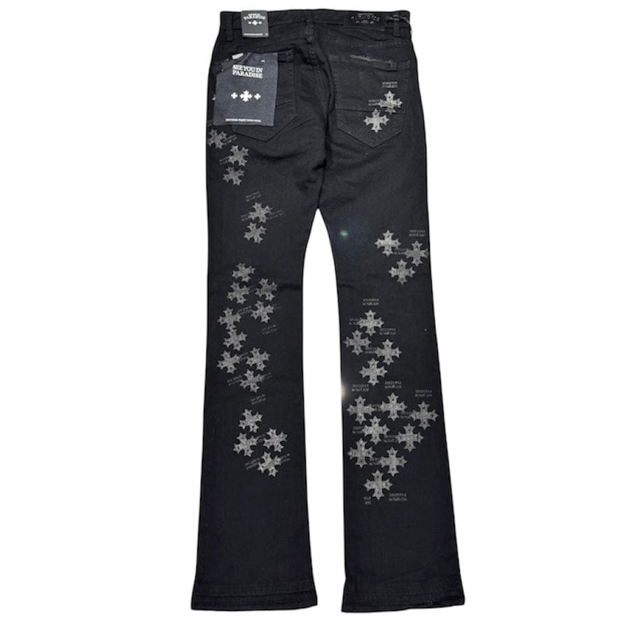 See You In Paradise Stamp Stacked Denim (Black) JTF2293