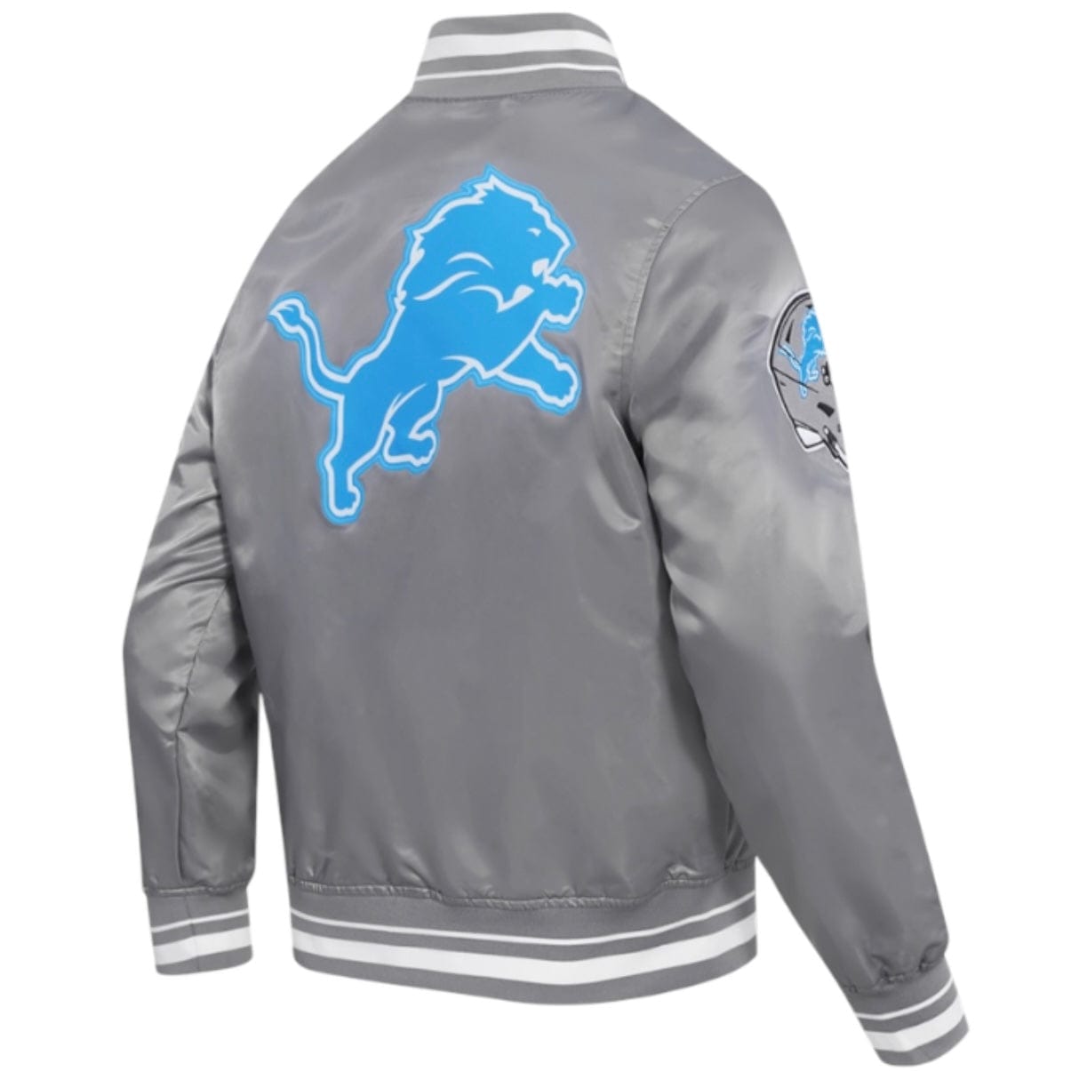 Pro Standard Detroit Lions Men's Script Tail Satin Jacket (Gray)