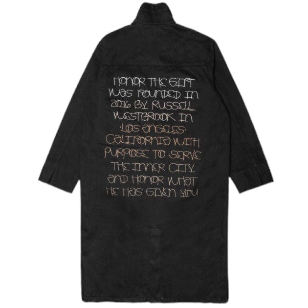 Honor The Gift Denim Trench Coat (Black) HTG230365