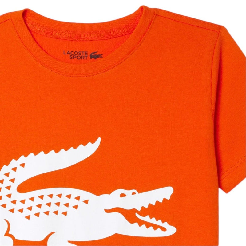 Kids Lacoste Sport Oversized Croc T Shirt (Orange/White) TJ2910-51