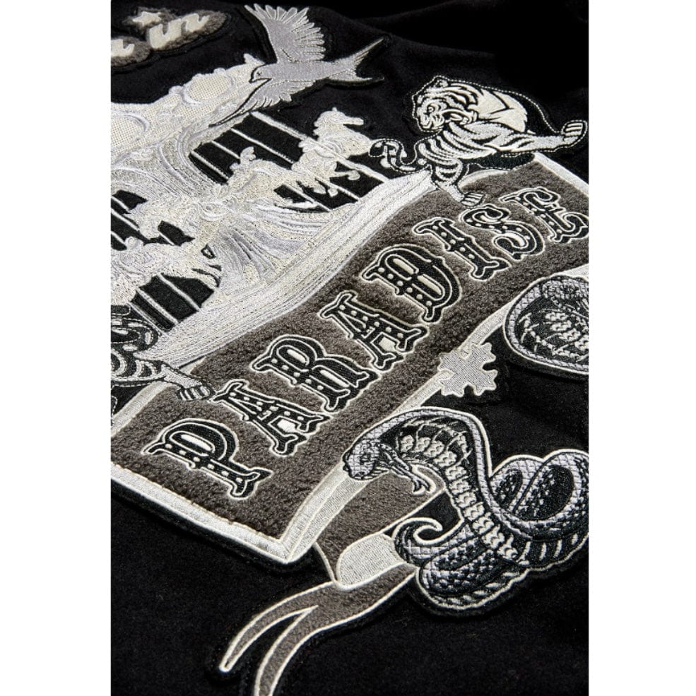 See You In Paradise Smoke & Mirrors Varsity Jacket (Noir) 91667