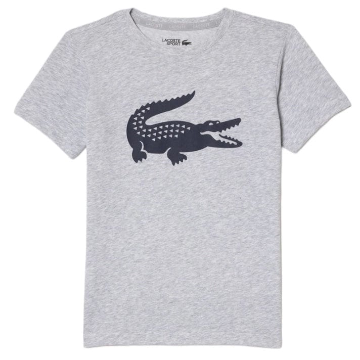 Kids Lacoste Sport Oversized Croc T Shirt (Grey Chine/Navy Blue) TJ2910-51