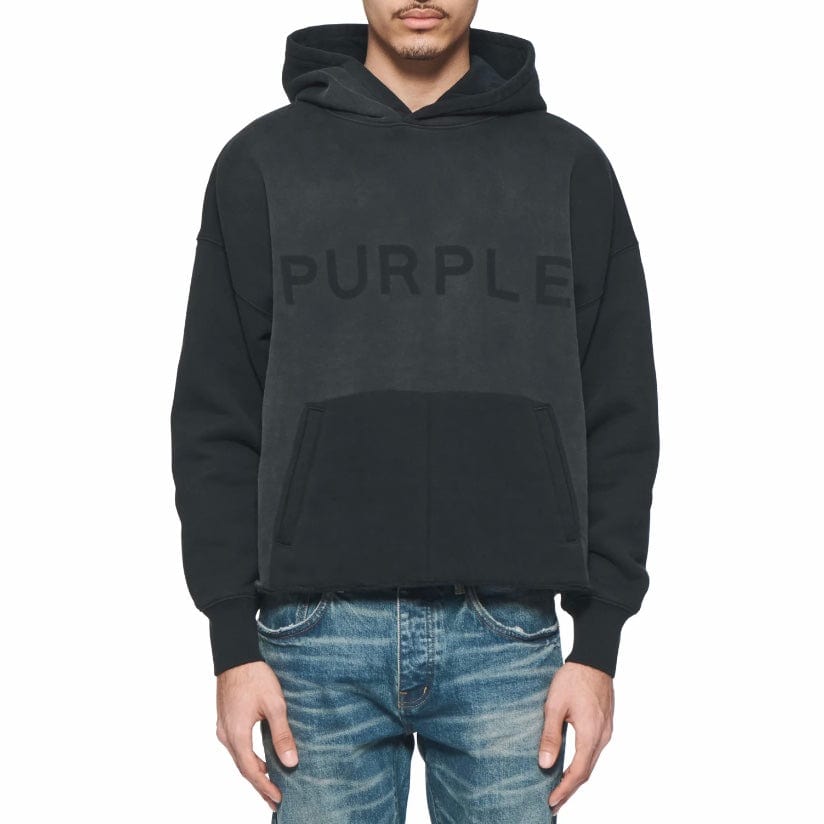 Purple Brand Shadow Wordmark Oversized Hoodie (Black) M4104-HFBB424