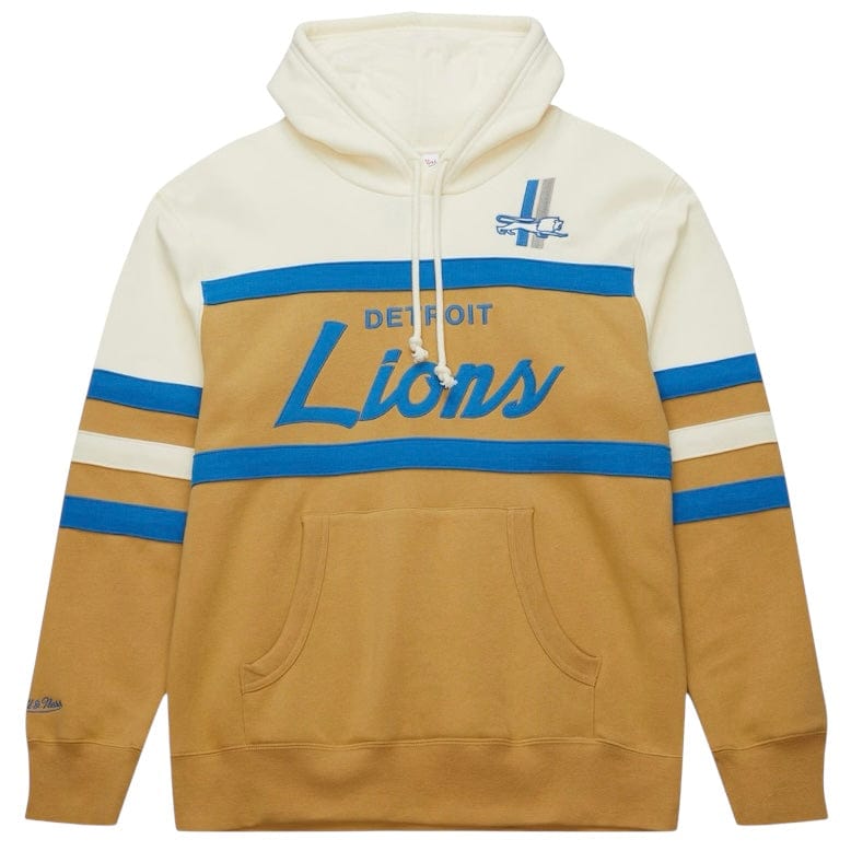 Mitchell & Ness Tan Detroit Lions Head Coach Fleece Pullover Hoodie (Cream)