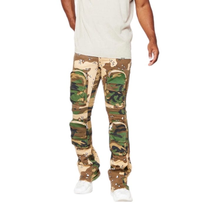 Valabasas Dual Soldier Camp Stacked Flare Jean (Camo) VLBS2722