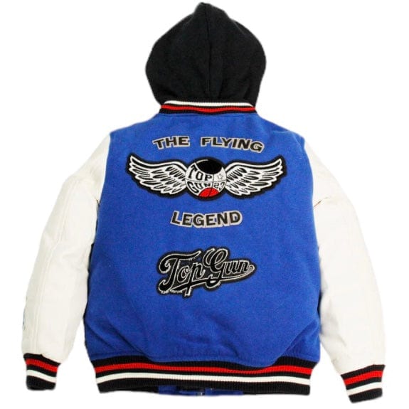 Kids Top Gun "The Flying Legend" Varsity Jacket (Blue/White) TGK2337