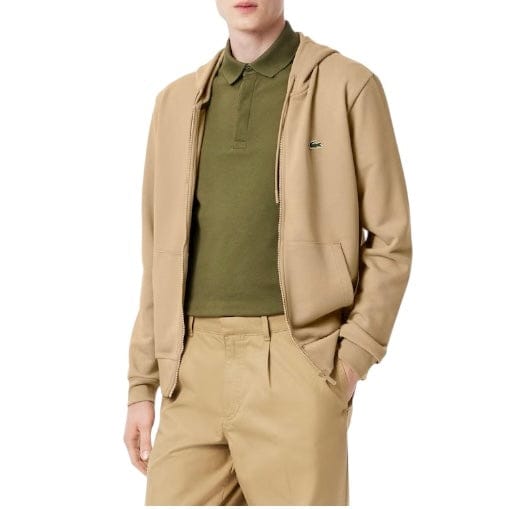 Lacoste Classic Fit Zip-Up Fleece Sweatshirt (Beige) SH9809-51