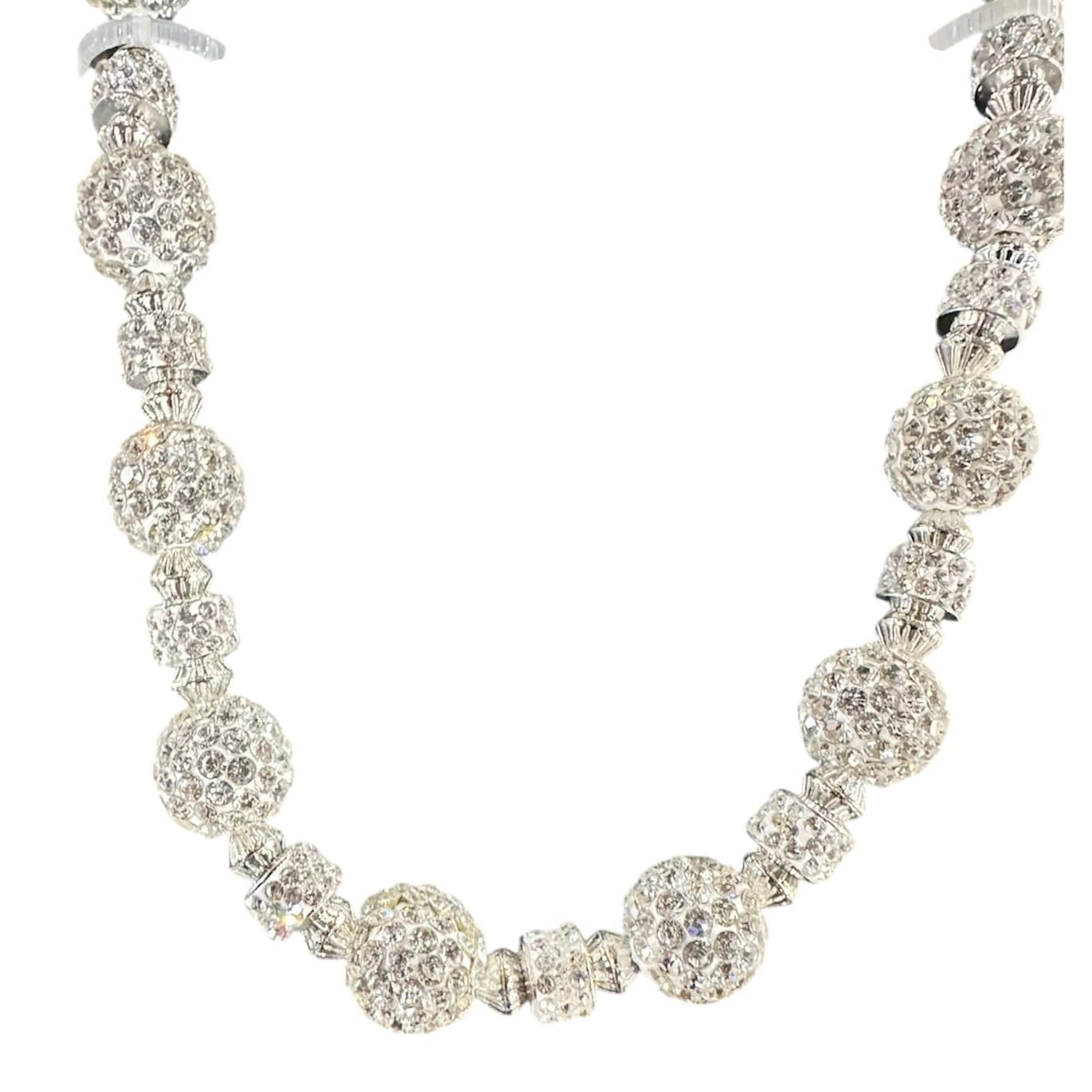 Jewelry Essentials Iced Ball Pant Chain (Silver) BKC-142S