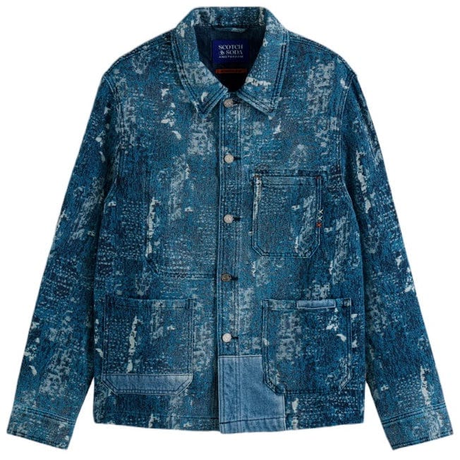 Scotch & Soda Jacquard Denim Workwear Jacket (Denim Jacquard) 178628