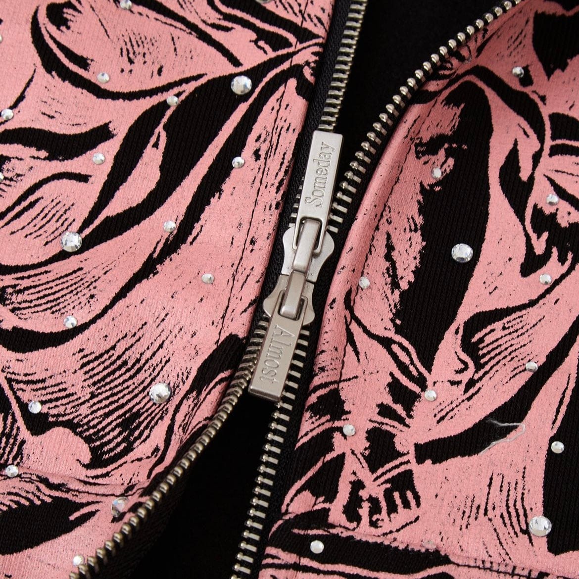 Almost Someday Lavish Zip Up Hoodie (Black) AS-H25-025