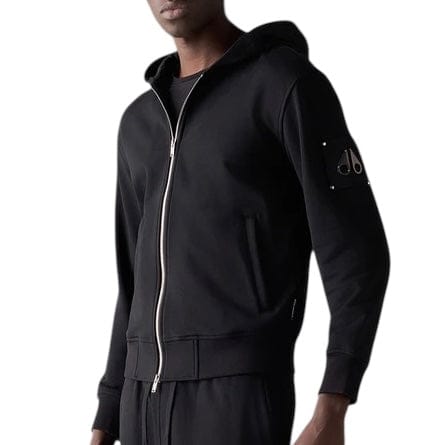 Moose Knuckles Hartsfield Zip Up Hoodie (Black) M35MS609-292