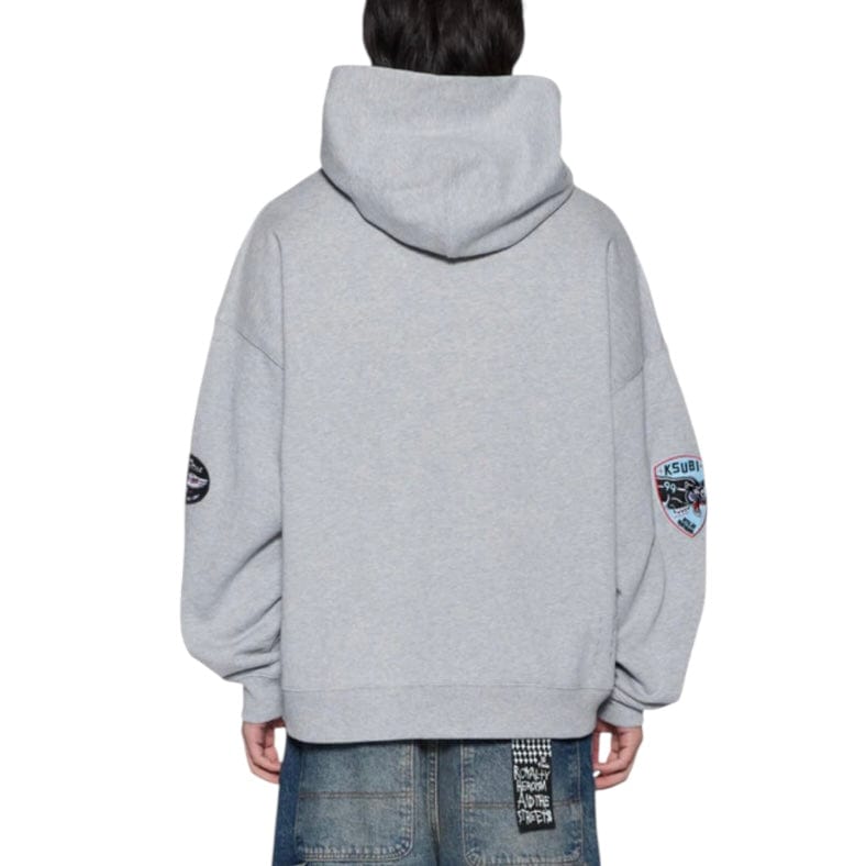 Ksubi Patched Ekcess Hoodie (Grey Marle) MFA25FL014