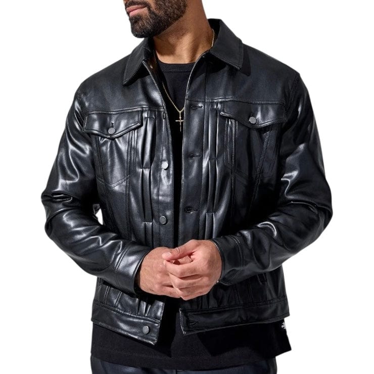 Jordan Craig Thriller Button Up Leather Jacket (Black) JJ2250