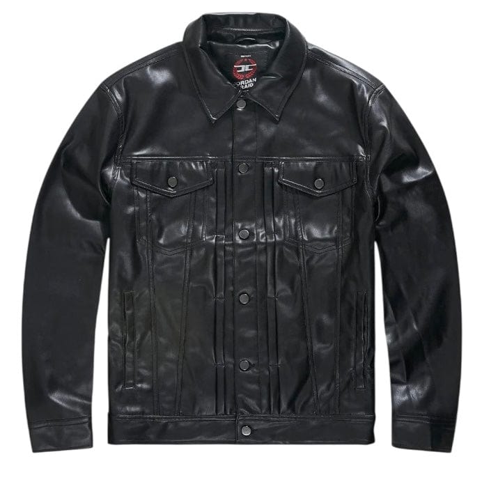 Jordan Craig Thriller Button Up Leather Jacket (Black) JJ2250