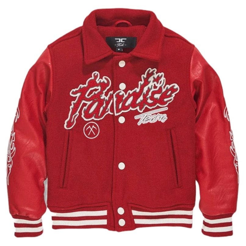 Kids Jordan Craig Paradise Tour Varsity Jacket (Red) 91632K