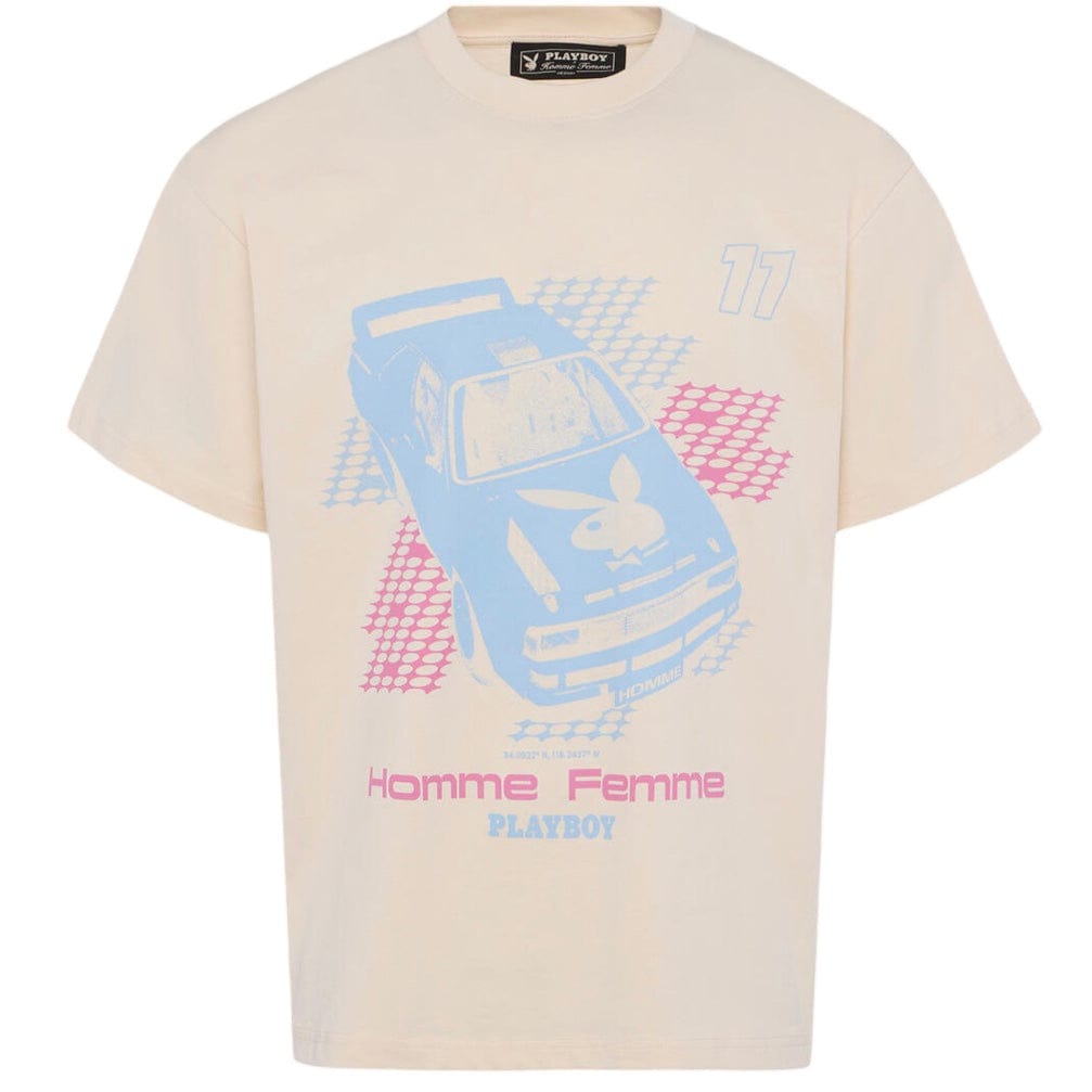 Homme Femme Fast Lane Tee (Cream/Baby Blue) HFPB202419-2