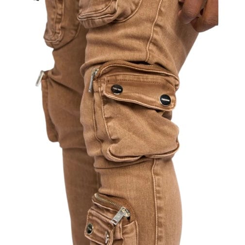 Pheelings "Journey To Greatness" Cargo Flare Stacked Denim (Brown)