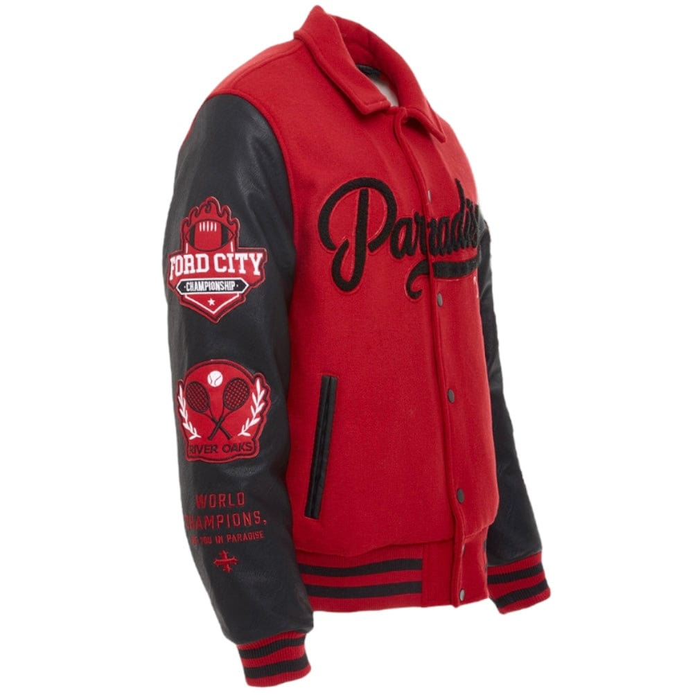 See You In Paradise Team Varsity Jacket (Red) 91700