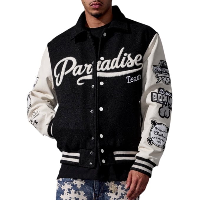See You In Paradise Team Varsity Jacket (Black) 91700